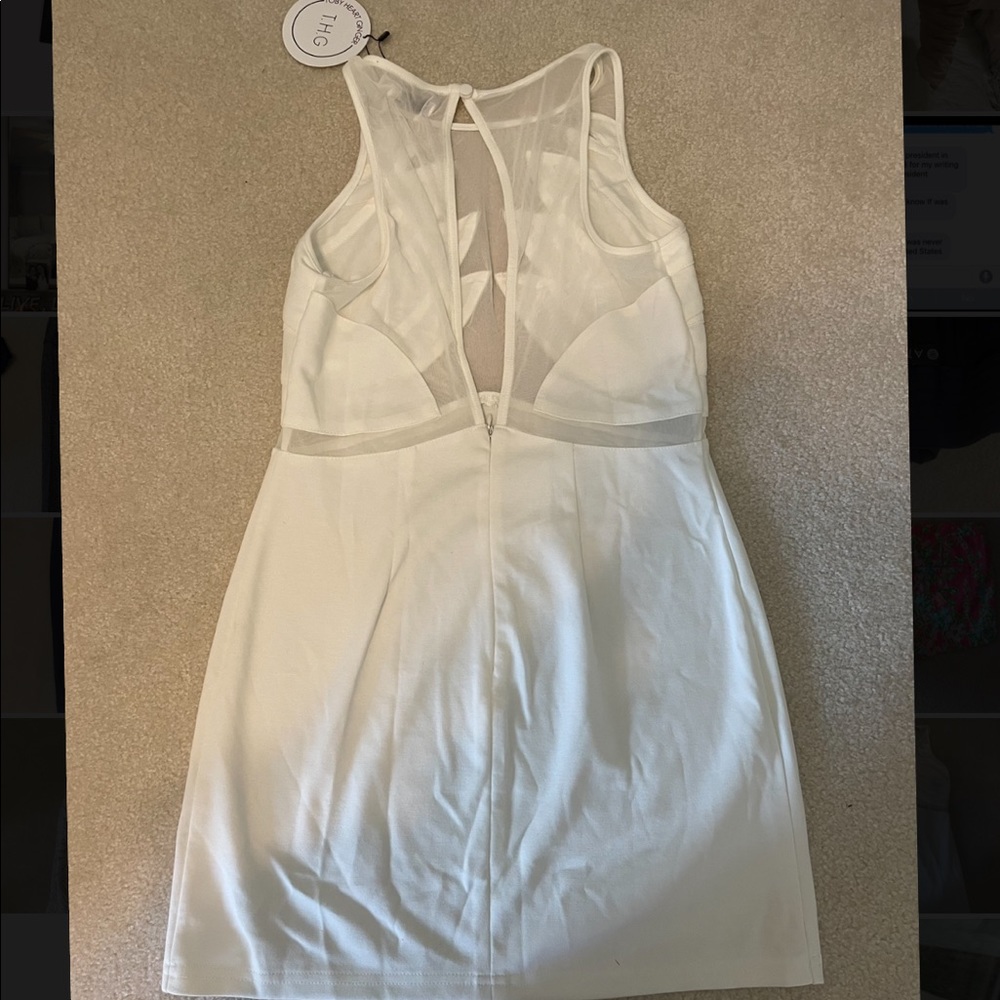White mini dress, size M